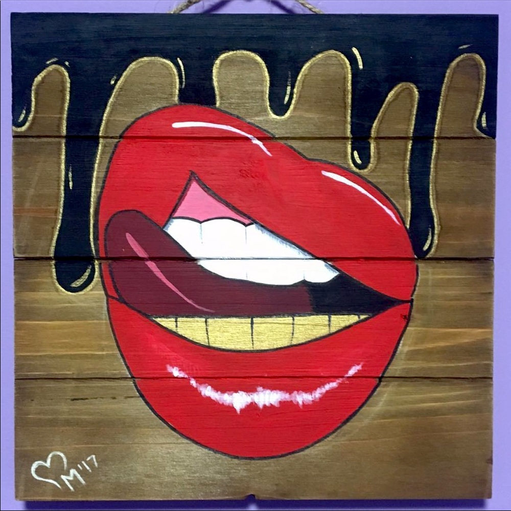 Cartoon on Wood Acrylic Painting